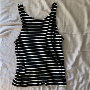 Black and white striped tank top